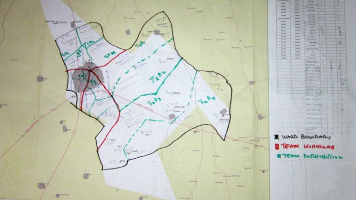 "Map Showing Team Areas and Redrawn Boundaries" 