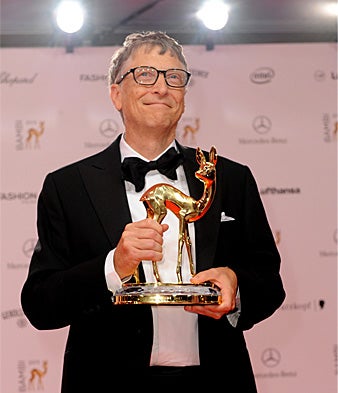 Bill Gates accepting Bambi award in Berlin, November 2013