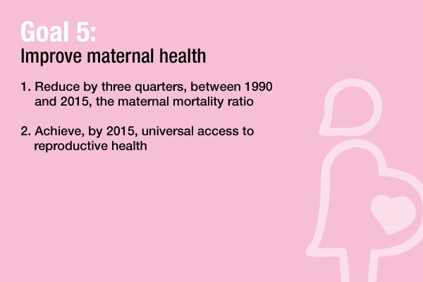 "A Report Card on Helping the World's Poor - Goal 5" 