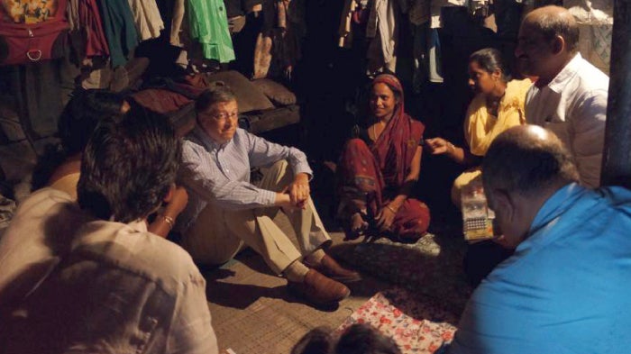"Bill Gates with a group of mothers in Uttar Pradesh, India" 