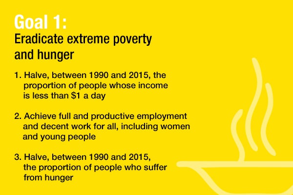 "A Report Card on Helping the World's Poor - Goal 1" 